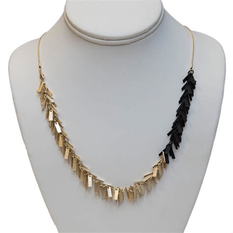 Gold & Black Rectangular Confetti Necklace | JEWELRY | Met Opera Shop