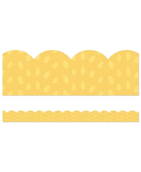 Yellow With Painted Dots Scalloped Bulletin Board Borders