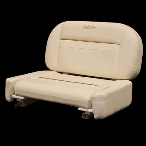 Brushed nickel nailheads round out the piece in chic style. RINKER OFF WHITE BOAT SLIDING BOLSTER BENCH SEAT W ...