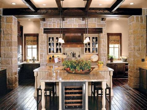 Sprawling Texas Ranch style home | Rustic kitchen cabinets, Kitchen