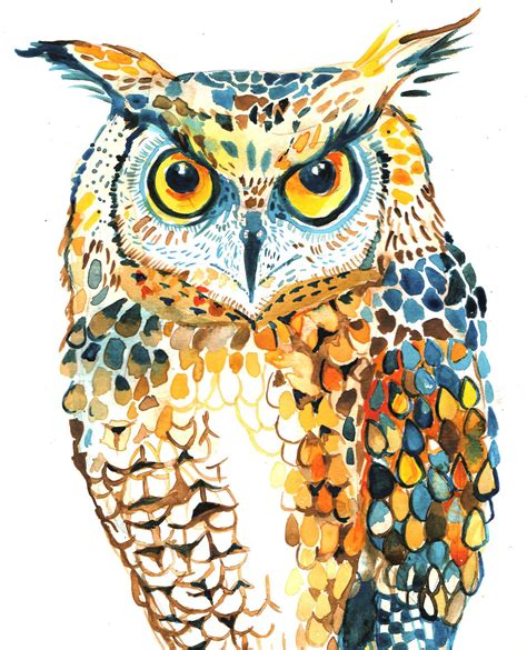 Owl Illustration Watercolour Buy Him As A Case For Your Iphone