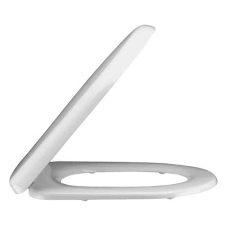 Nuie White D Shaped Soft Close Toilet Seat Top Fixing Easy Clean Modern
