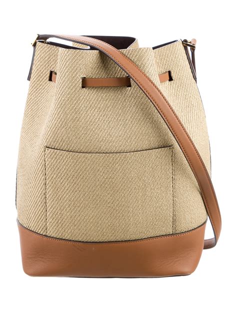 Michael Kors Miranda Straw Bucket Bag Handbags Mic46648 The Realreal