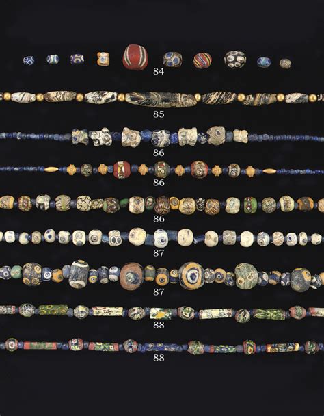 Two Roman Mosaic Glass Bead Necklaces Circa 1st Century B C A D And Later 1st Century 1s