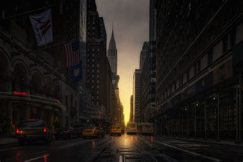 Create A Stunning Urban Look With Our Manhattanhenge Wallpaper Happywall