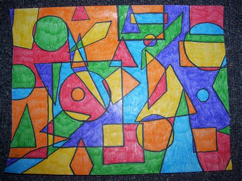 Art With Shapes Crafts Pinterest School Math And