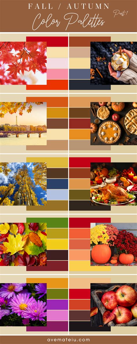 20 Fallautumn Color Palettes With Pantone And Hex Codes Free Colors