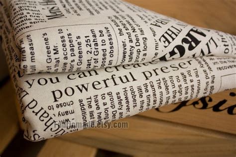 Vintage Newspaper Fabric Linen Fabric Linen Cotton Fabric Etsy