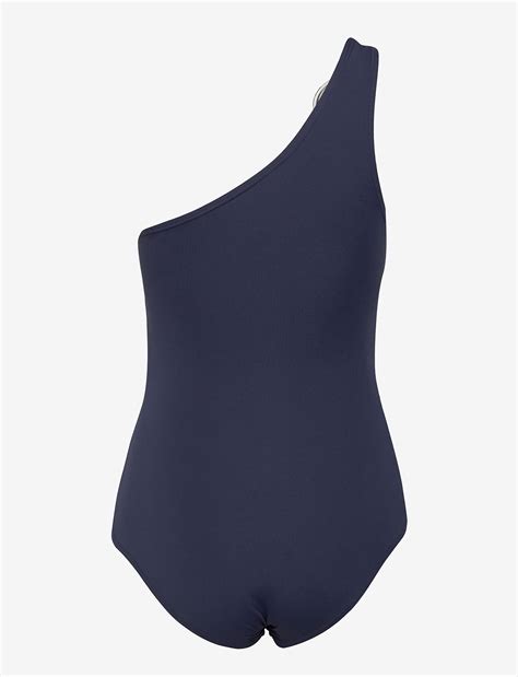 Michael Kors Swimwear Iconic Solids One Shoulder One Piece New Navy