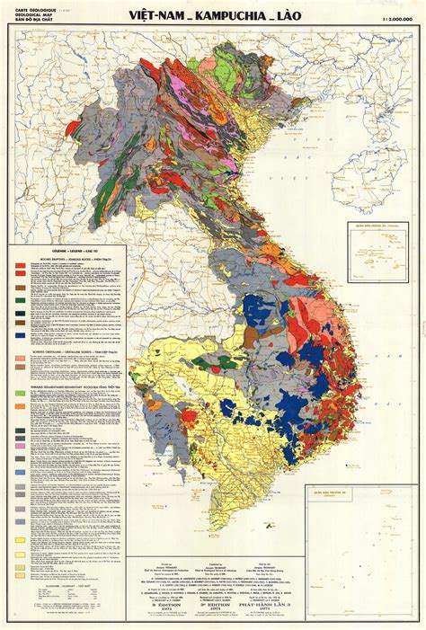 Viêt Nam Laos Cambodge Géologique Carte