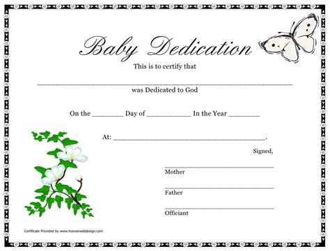 Baby Dedication Certificate Template Download Printable Pdf