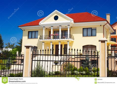Residential House stock image. Image of lawn, blue, domestic - 2809665