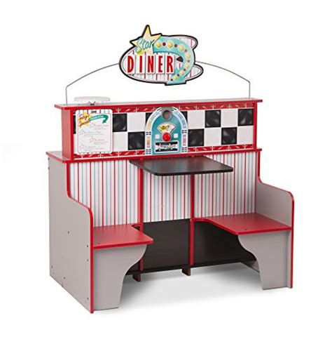 Melissa And Doug Double Sided Wooden Star Diner Restaurant Play Space