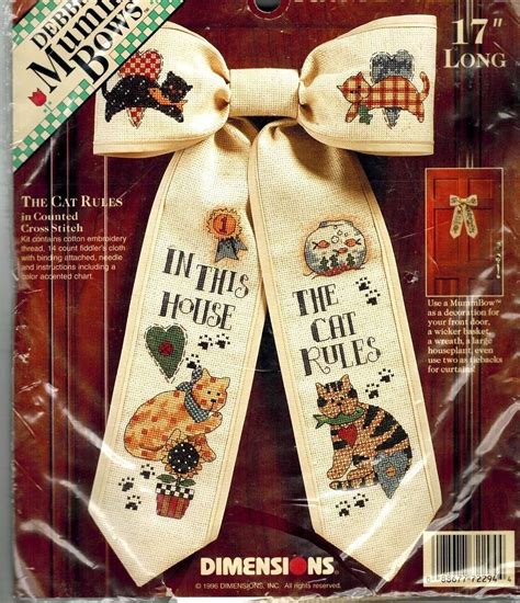 Love cross stitch pattern lovers cross stitch pdf love cross | etsy. Dimensions Debbie Mumm Cat Rules Front Door Bow Counted ...