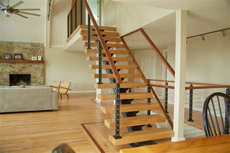 Solid Wooden Mono Straight Staircase Interior Designs From Foshan