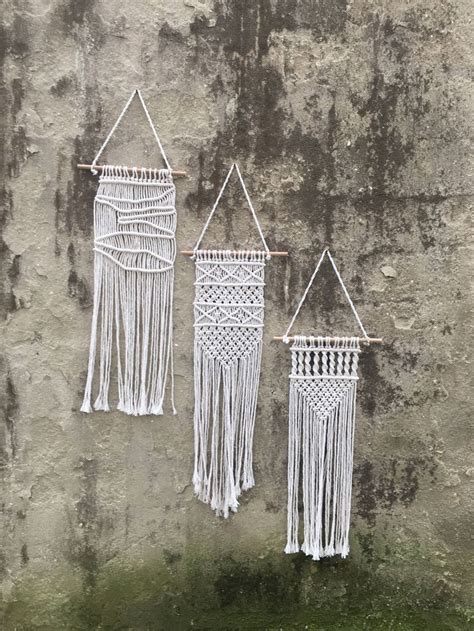 Small Wall Hangings T Set Of 3 Wholesale Macrame Home Etsy Uk
