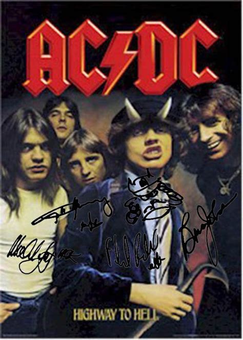 Acdc Autographed Signed Highway To Hell Poster