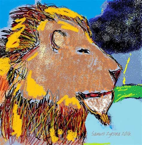 Lion In Storm Digital Art By Samuel Zylstra Pixels