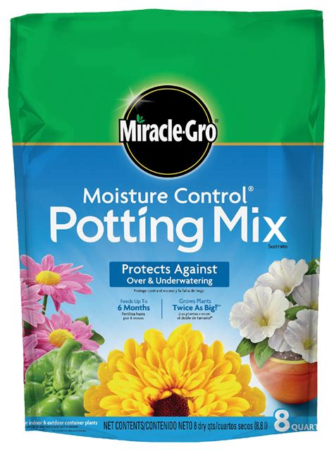 Check spelling or type a new query. Miracle Grow 75578300 Moisture Control Potting Mix - 8 qt.