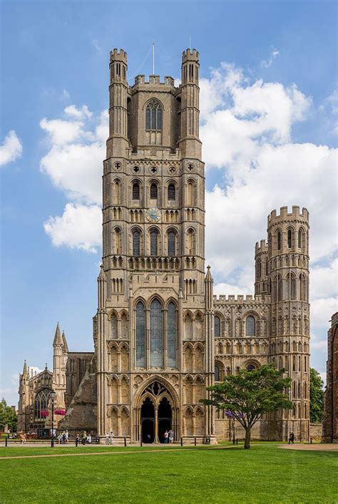 The Exterior Of Ely Cathedral Cambridgeshire England Viewed From The