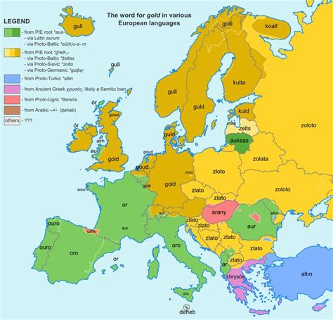 European Languages Map Cartography Map