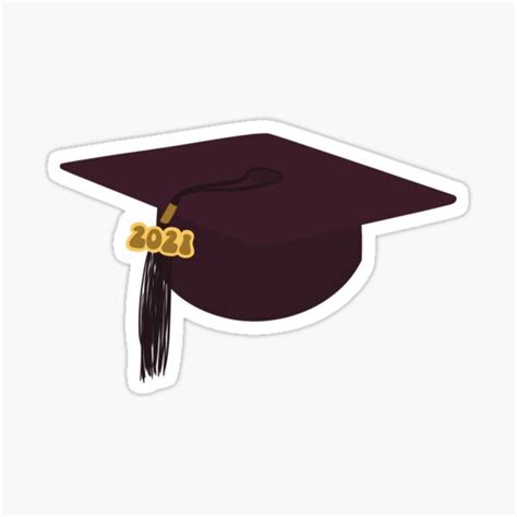 2021 Maroon Graduation Cap Sticker For Sale By Morgannling Redbubble
