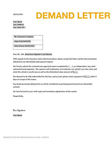 Sample Demand Letter For Damages To Property