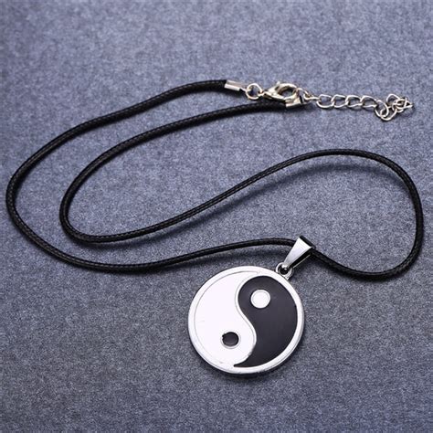 Naruto Yin Yang Necklace Sliver Necklaces Pendants Leather Chain
