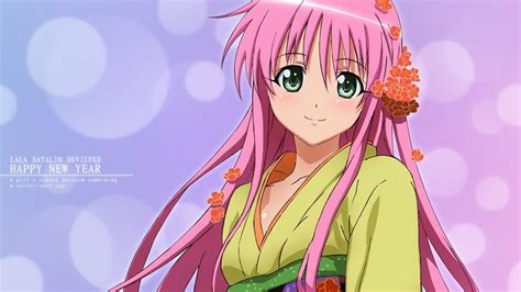 Girl Lala Satalin Deviluke Smile Kimonos Cute Background