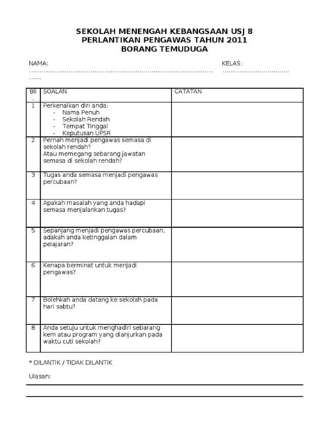 Contoh Soalan Temuduga Guru Penolong Kanan Contoh Yu  Riset