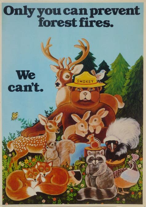 1979 Smokey The Bear Fire Prevention Poster Vintage Ads Vintage