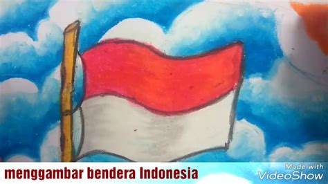 Gambar Menggambar Mewarnai Bendera Indonesia Crayon Gradasi Mengikuti