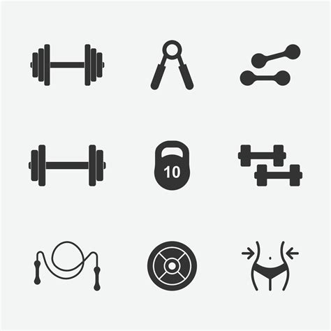 Vector Illustration Of Gym Icons Set 2128888 Vector Art At Vecteezy