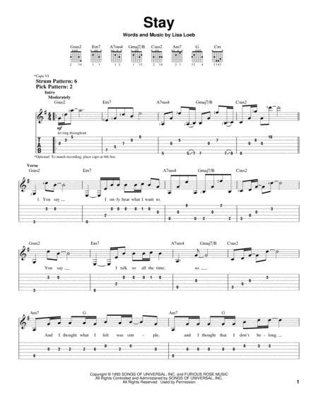 If you are a beginner guitar player and you want to learn some easy guitar songs you've come to the right place. Download Digital Sheet Music of Lisa Loeb for Guitar notes and tablatures