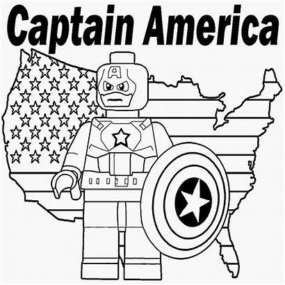 Lego Coloring Marvel Captain Printable America Pages