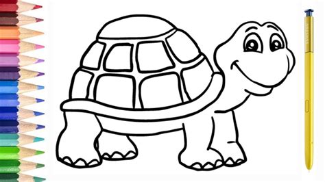 Rainbow Turtle Kura Kura Warna Warni Belajar Menggambar Dan Mewarnai