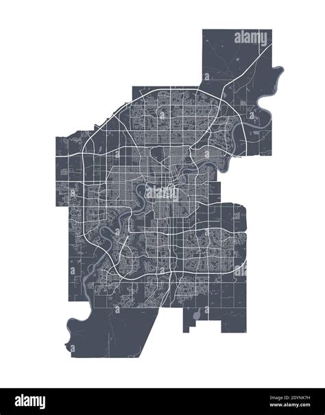 Edmonton Map Detailed Vector Map Of Edmonton City Administrative Area