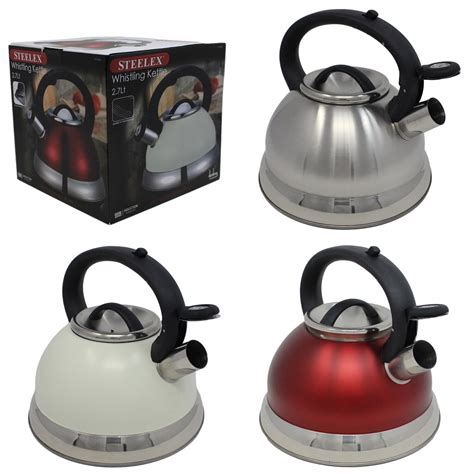 Steelex Whistling Kettle 27l Stovetop Induction Gas Hob Stainless