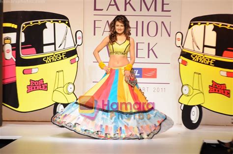 Yuvika Chaudhary Walk The Ramp For Sabbah Khan Show At Lakme Fashion Week 2011 Day 4 In Grand
