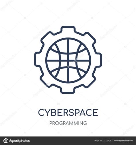 Cyberspace Icon Cyberspace Linear Symbol Design Programming Collection