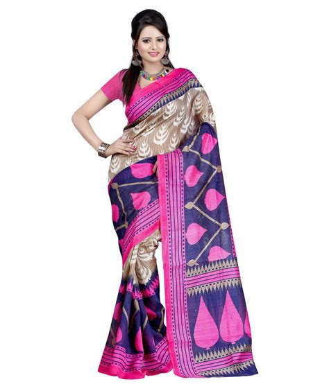 Sonakshi Sarees Multi Color Bhagalpuri Silk Saree Buy Sonakshi Sarees Multi Color Bhagalpuri