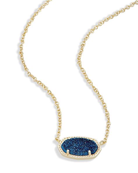 Elisa Pendant Necklace In Blue Drusy Kendra Scott