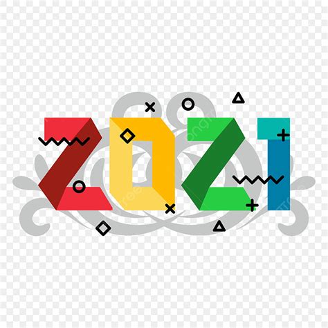 New Year Typography Vector Design Images Modern 2021 Year Typography