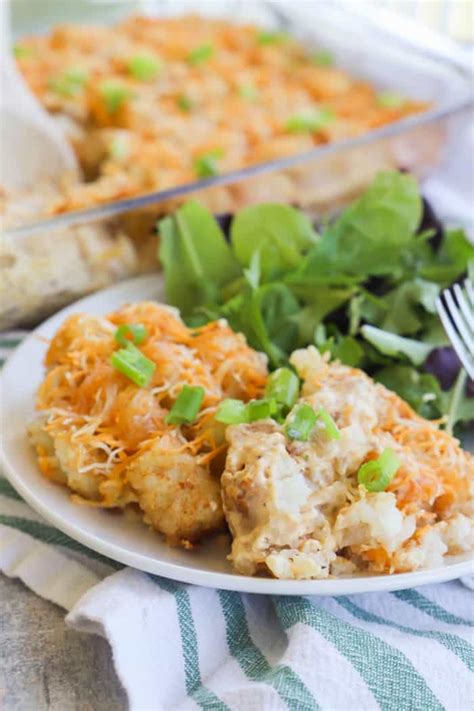 I like to use real bacon when i make this, because i'm already using potatoes you can make this cheesy tater tot casserole with no meat, just leave the bacon and chicken out of the equation. Chicken Bacon Ranch Tater Tot Casserole • The Diary of a ...