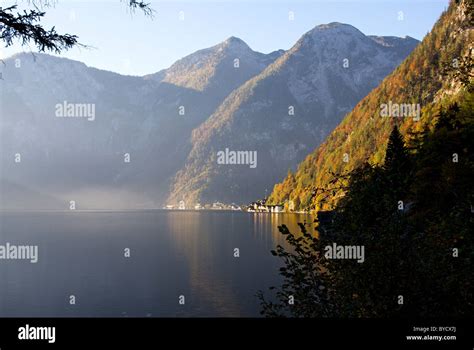 Mountain Lake In Austria Hallstattersee Stock Photo Alamy