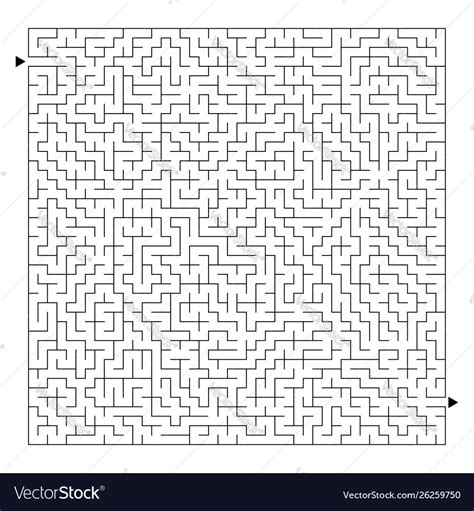 Difficult Square Maze Game For Kids Puzzle Vector Image