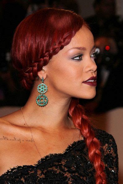 Rihanna Photostream Long Braided Hairstyles Burgundy Hair Hair