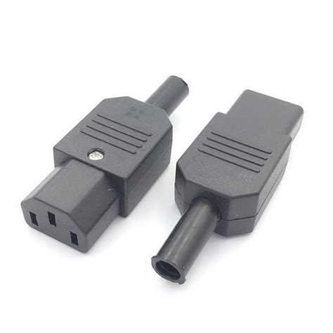 Iec Straight Cable Plug Connector C13 C14 10a 250v Black Femaleandmale
