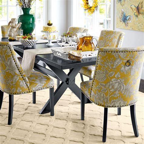 Get the best deals on yellow dining chairs. Corinne Gold Dining Chair with Black Espresso Wood ...
