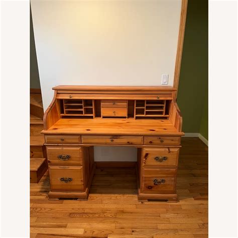 Vintage Solid Oak Desk Aptdeco